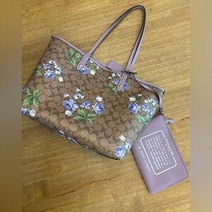 Coach Lavender Floral Tote